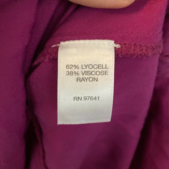 J Jill Shirt‎ Womens Sz M Tunic Purple Collared Long Sleeve Pullover Top Buttons - Picture 6 of 8